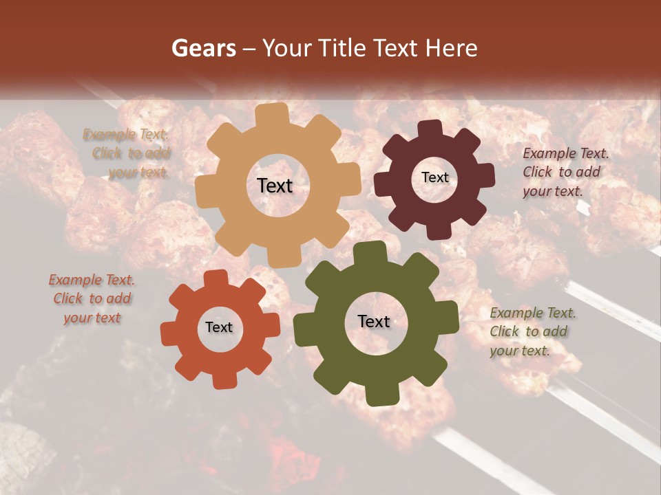 A Bunch Of Meat On A Grill With Tongs PowerPoint Template