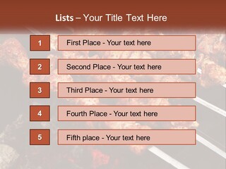 A Bunch Of Meat On A Grill With Tongs PowerPoint Template