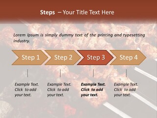 A Bunch Of Meat On A Grill With Tongs PowerPoint Template