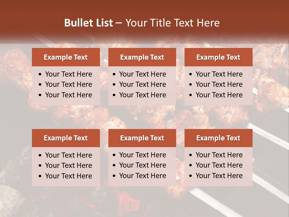 A Bunch Of Meat On A Grill With Tongs PowerPoint Template