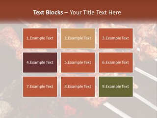 A Bunch Of Meat On A Grill With Tongs PowerPoint Template
