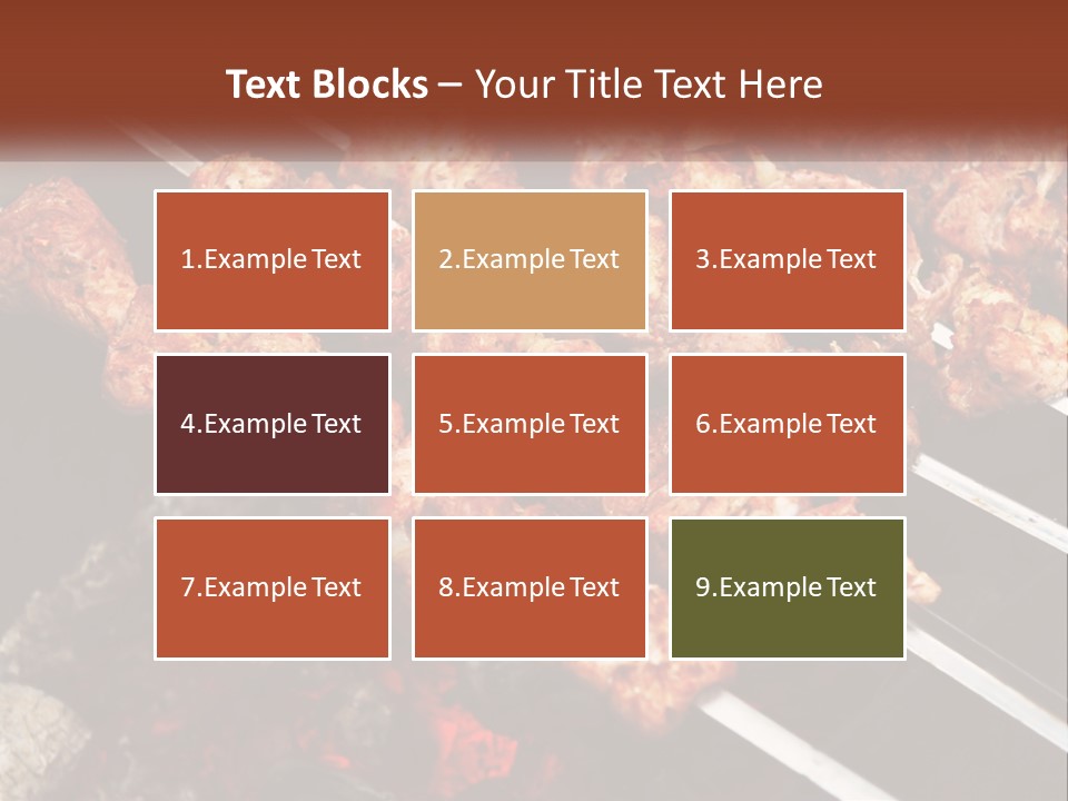 A Bunch Of Meat On A Grill With Tongs PowerPoint Template