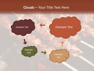A Bunch Of Meat On A Grill With Tongs PowerPoint Template