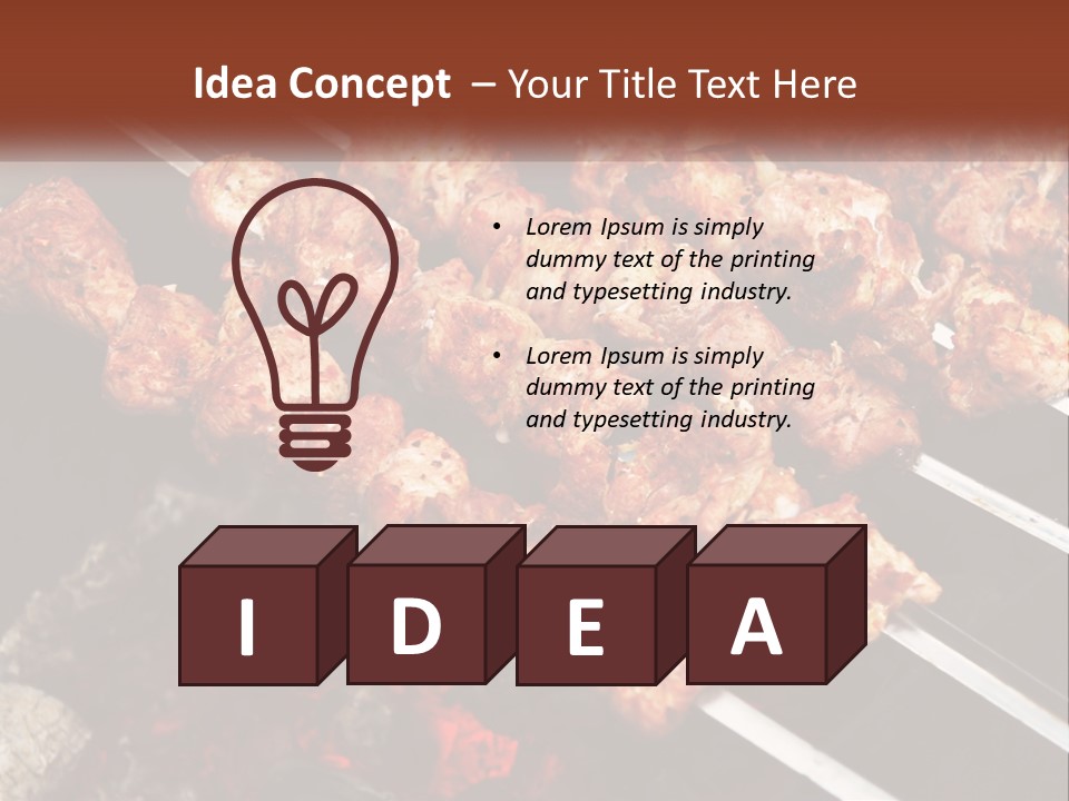 A Bunch Of Meat On A Grill With Tongs PowerPoint Template