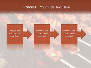A Bunch Of Meat On A Grill With Tongs PowerPoint Template