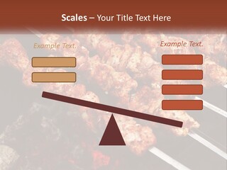 A Bunch Of Meat On A Grill With Tongs PowerPoint Template