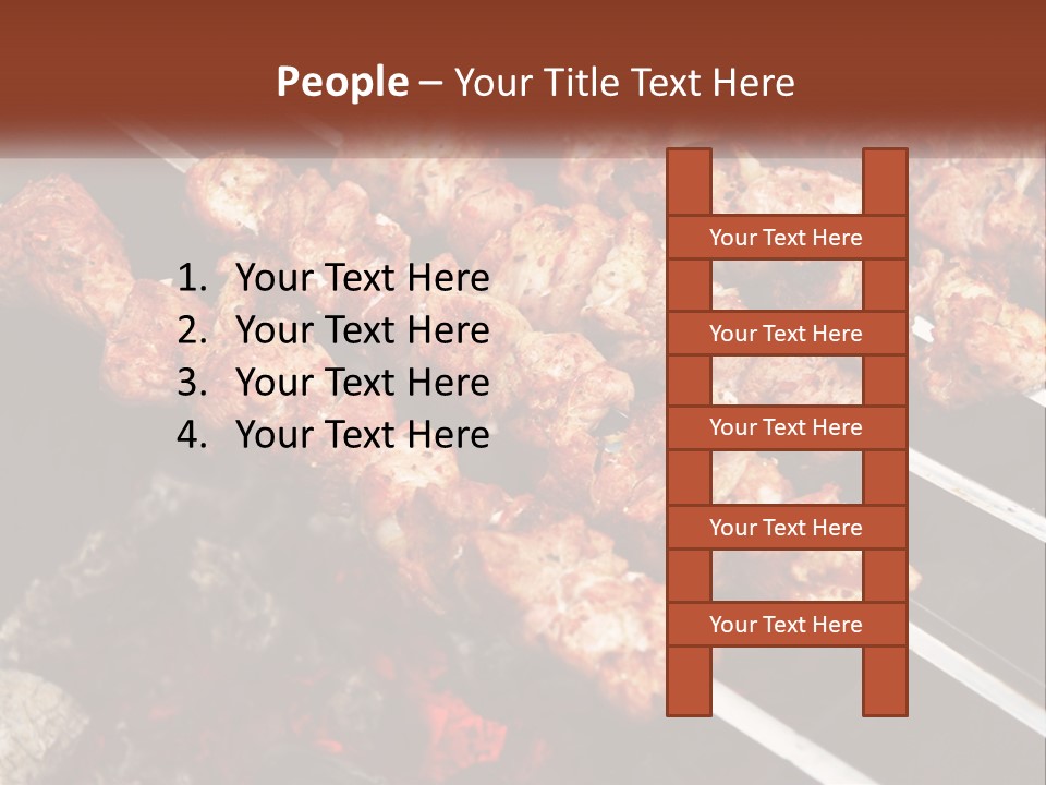 A Bunch Of Meat On A Grill With Tongs PowerPoint Template