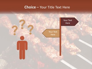 A Bunch Of Meat On A Grill With Tongs PowerPoint Template