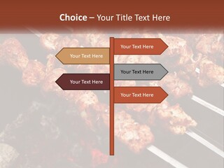 A Bunch Of Meat On A Grill With Tongs PowerPoint Template