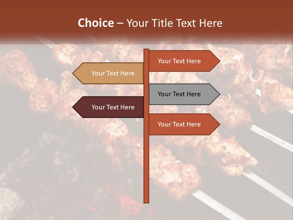 A Bunch Of Meat On A Grill With Tongs PowerPoint Template