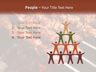 A Bunch Of Meat On A Grill With Tongs PowerPoint Template