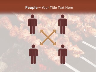 A Bunch Of Meat On A Grill With Tongs PowerPoint Template