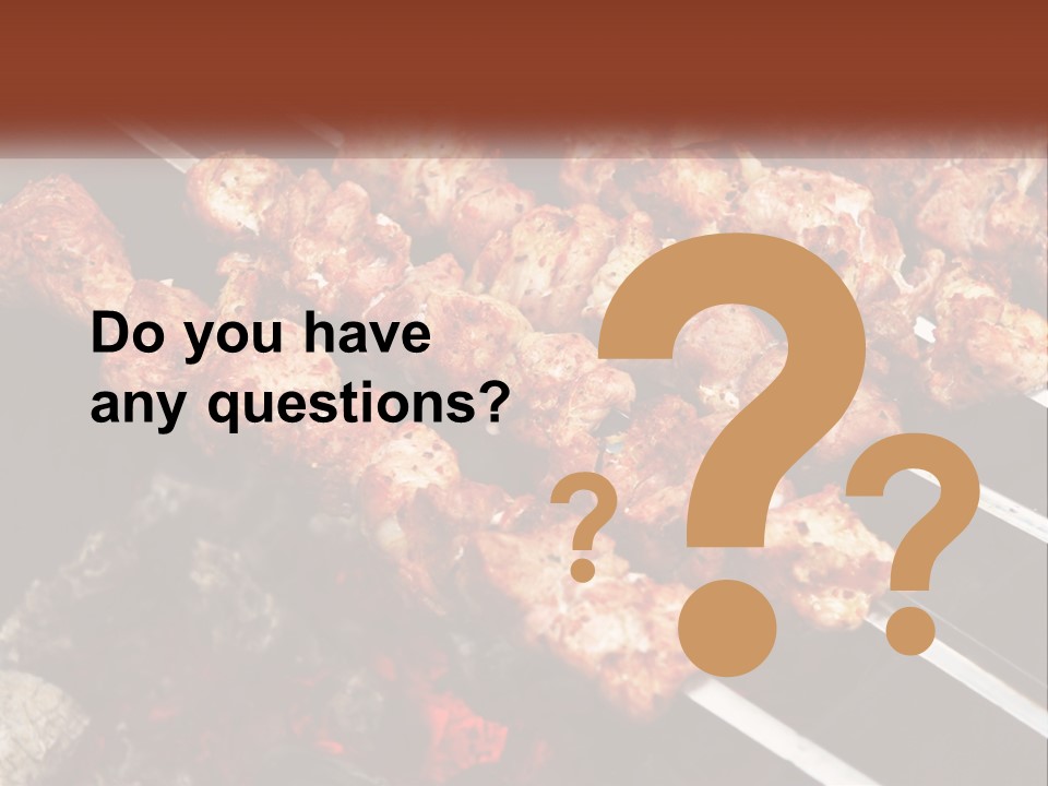 A Bunch Of Meat On A Grill With Tongs PowerPoint Template