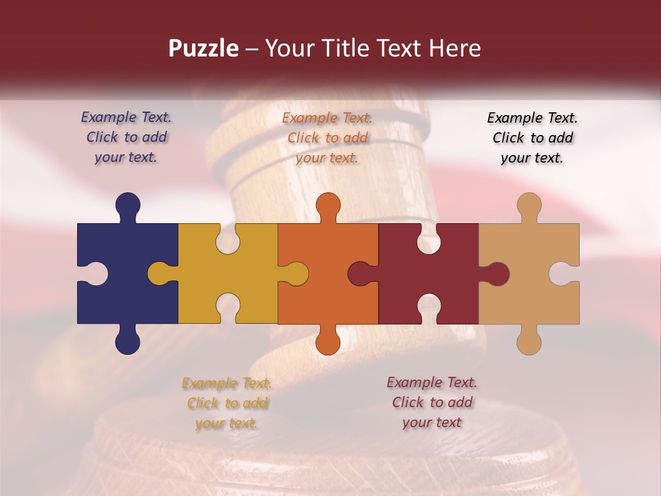 A Wooden Judge's Hammer On Top Of A Wooden Table PowerPoint Template