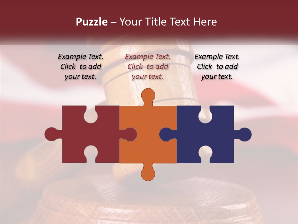 A Wooden Judge's Hammer On Top Of A Wooden Table PowerPoint Template