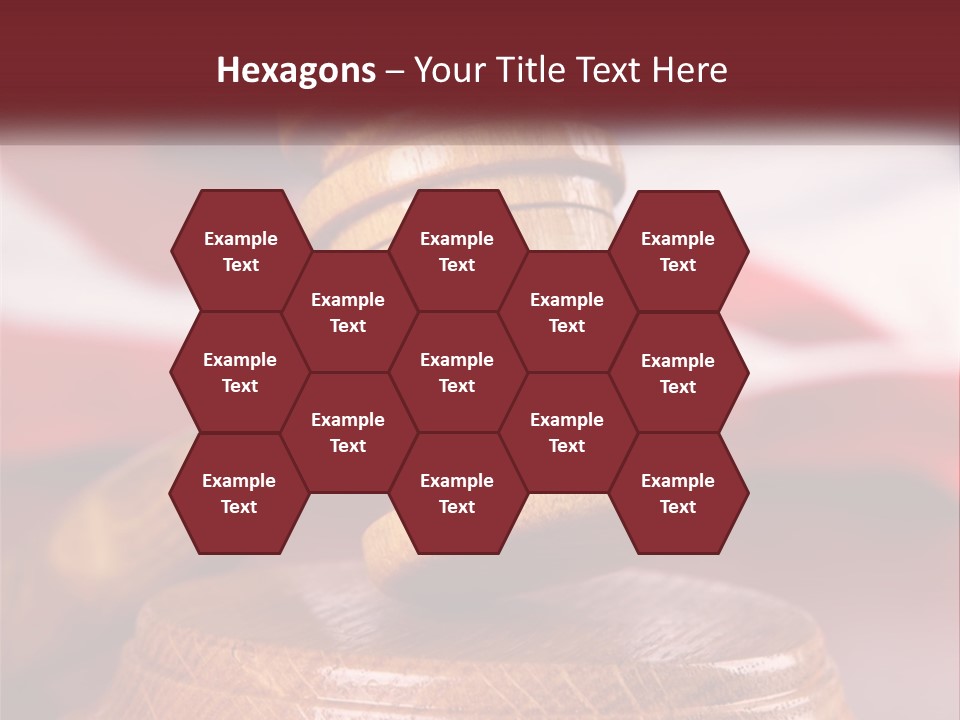 A Wooden Judge's Hammer On Top Of A Wooden Table PowerPoint Template