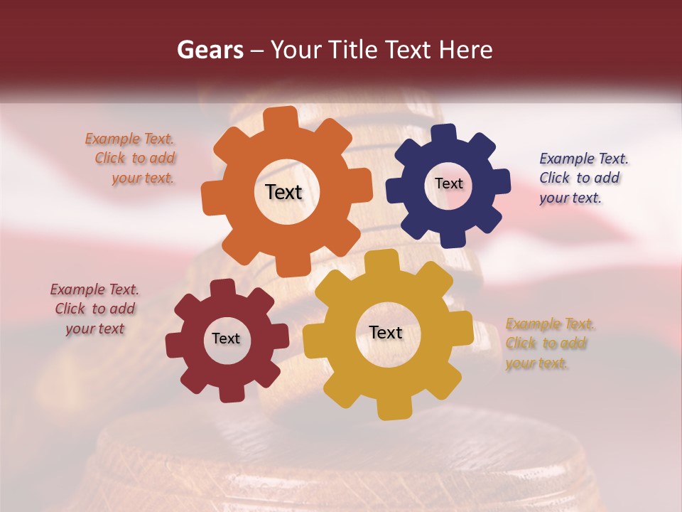 A Wooden Judge's Hammer On Top Of A Wooden Table PowerPoint Template