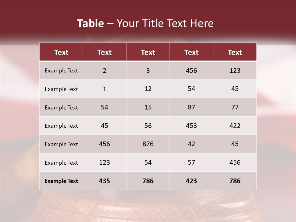 A Wooden Judge's Hammer On Top Of A Wooden Table PowerPoint Template