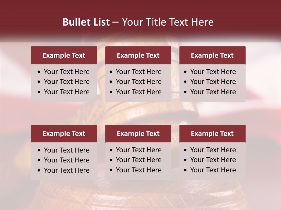 A Wooden Judge's Hammer On Top Of A Wooden Table PowerPoint Template