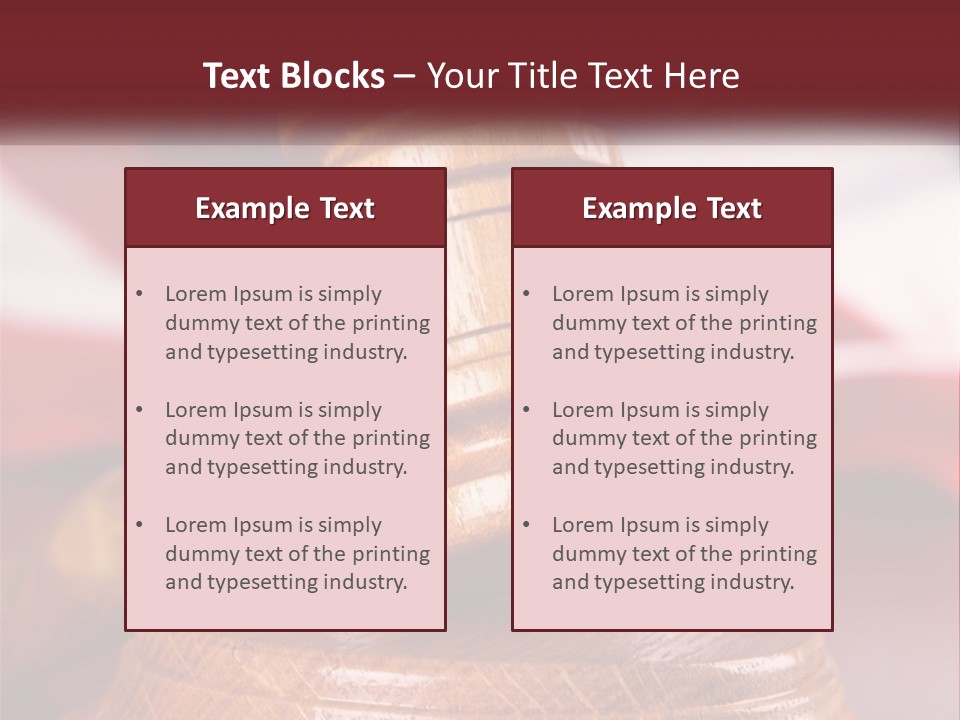 A Wooden Judge's Hammer On Top Of A Wooden Table PowerPoint Template