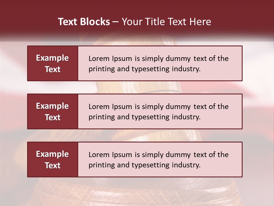 A Wooden Judge's Hammer On Top Of A Wooden Table PowerPoint Template