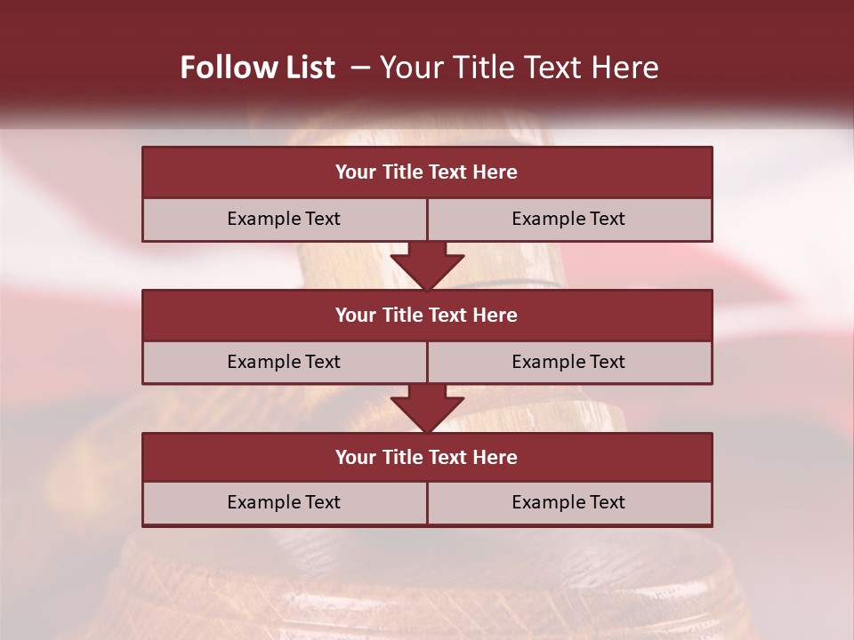A Wooden Judge's Hammer On Top Of A Wooden Table PowerPoint Template
