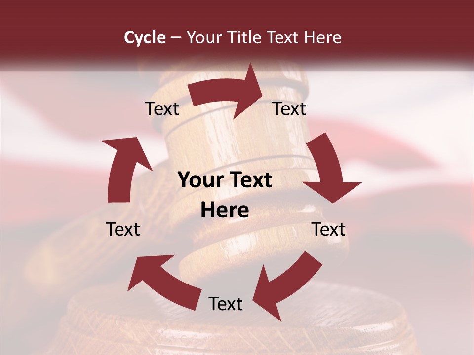 A Wooden Judge's Hammer On Top Of A Wooden Table PowerPoint Template