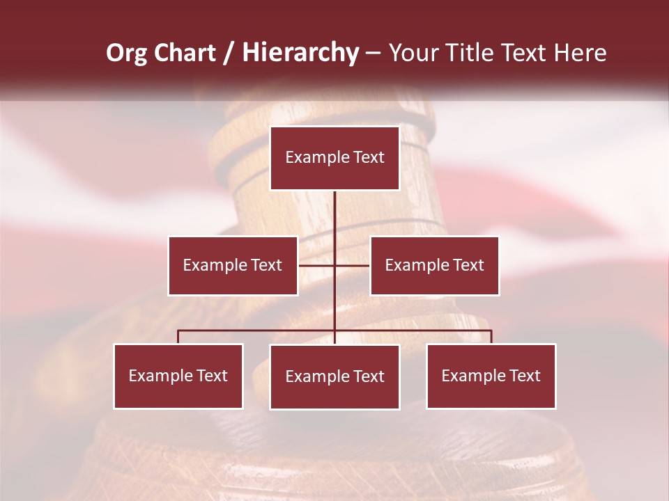 A Wooden Judge's Hammer On Top Of A Wooden Table PowerPoint Template