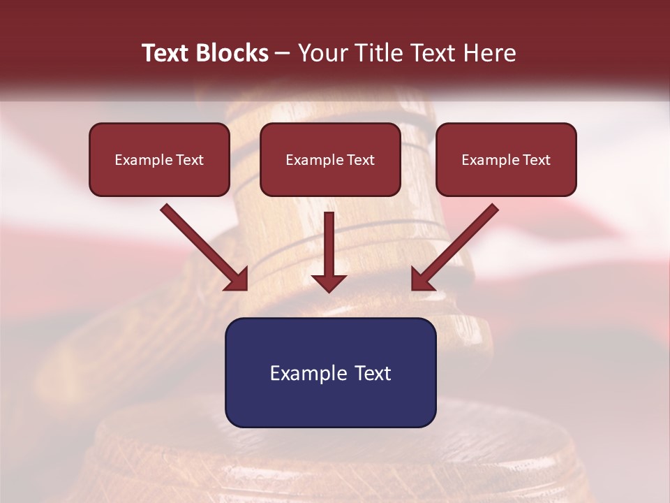 A Wooden Judge's Hammer On Top Of A Wooden Table PowerPoint Template