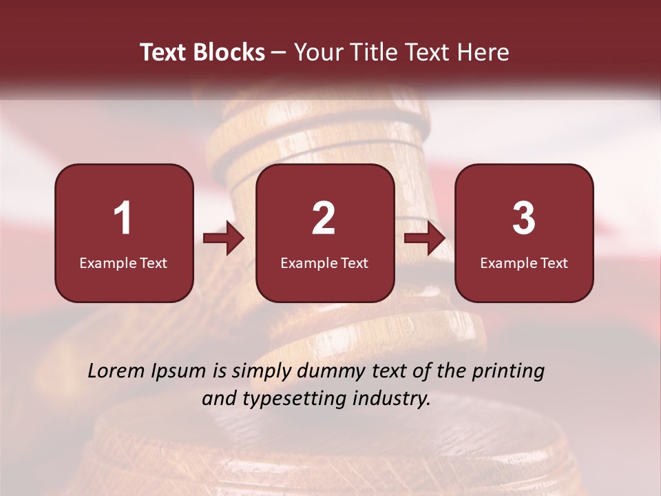 A Wooden Judge's Hammer On Top Of A Wooden Table PowerPoint Template