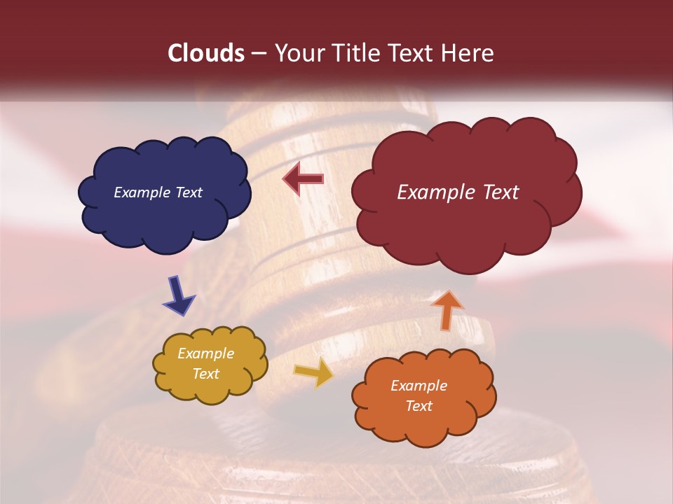 A Wooden Judge's Hammer On Top Of A Wooden Table PowerPoint Template