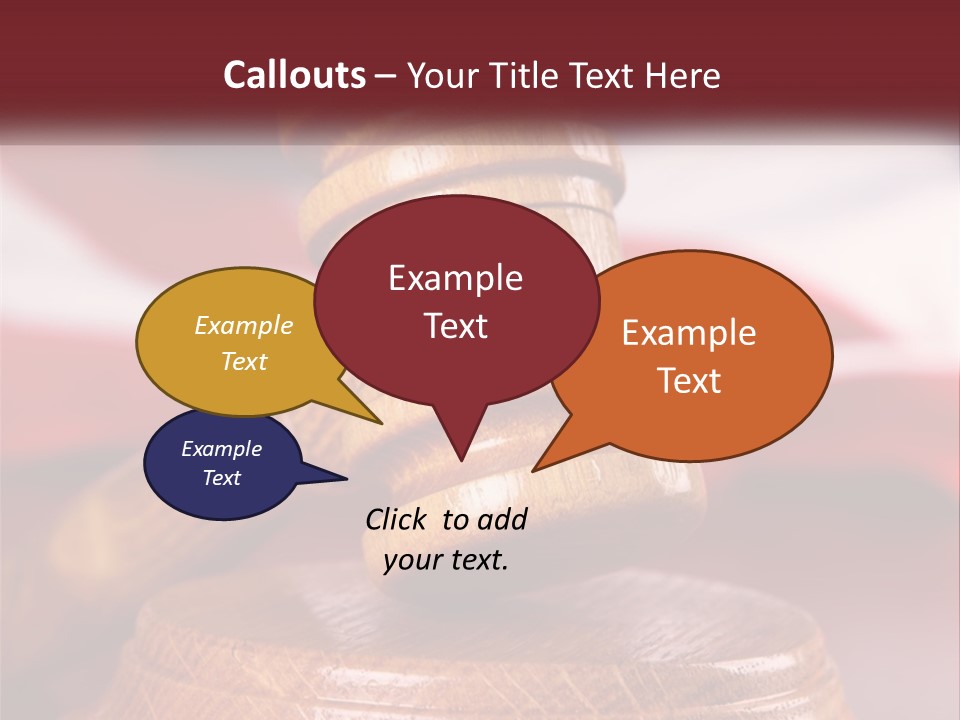 A Wooden Judge's Hammer On Top Of A Wooden Table PowerPoint Template