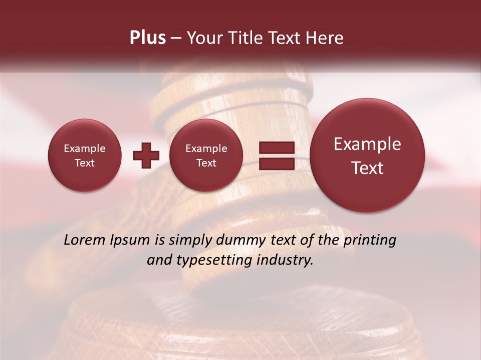 A Wooden Judge's Hammer On Top Of A Wooden Table PowerPoint Template