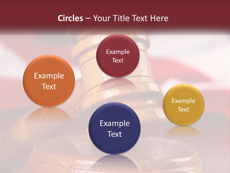 A Wooden Judge's Hammer On Top Of A Wooden Table PowerPoint Template