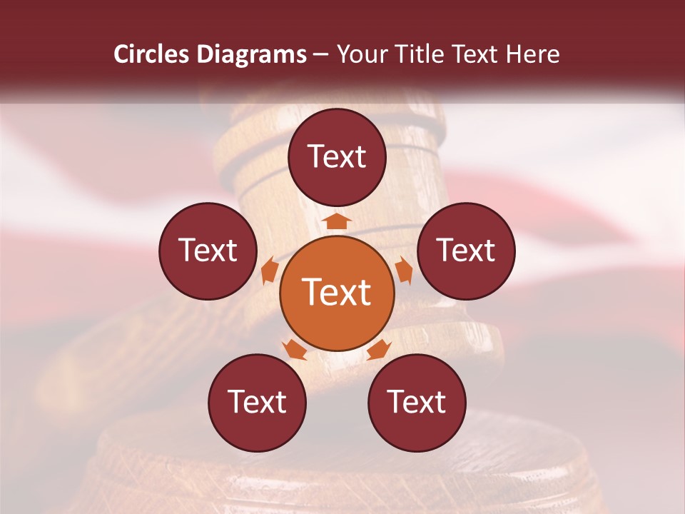 A Wooden Judge's Hammer On Top Of A Wooden Table PowerPoint Template