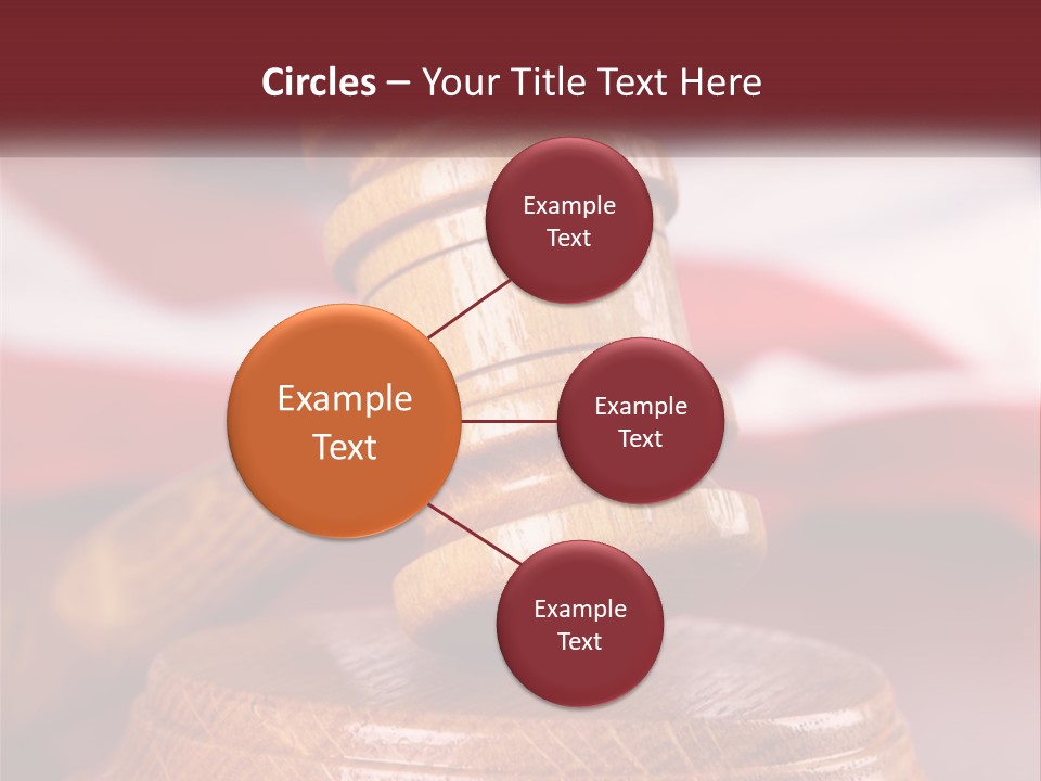 A Wooden Judge's Hammer On Top Of A Wooden Table PowerPoint Template