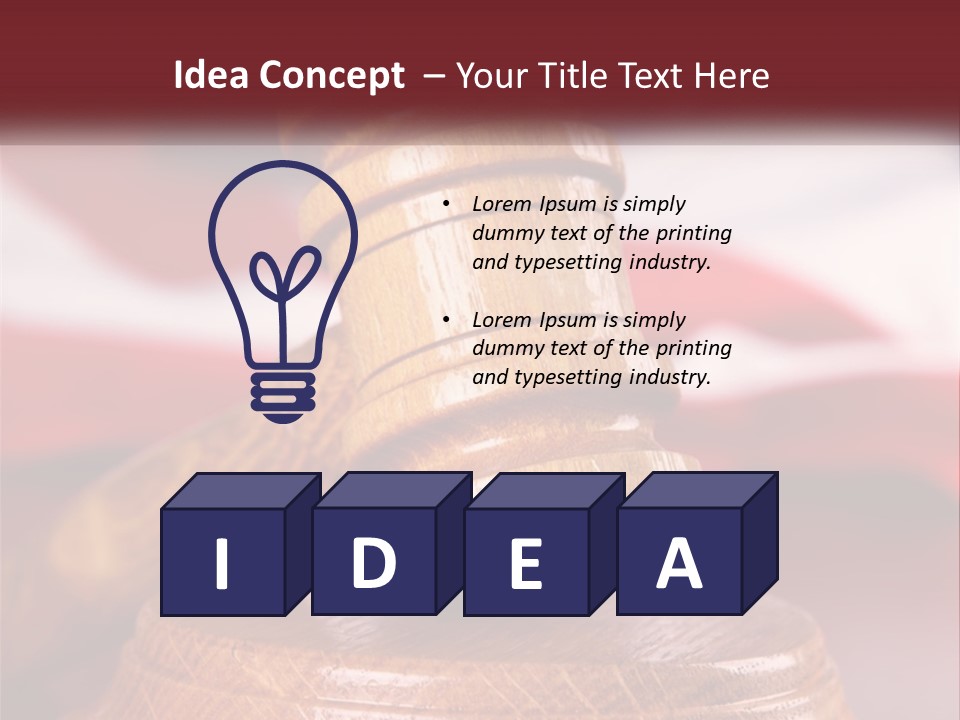 A Wooden Judge's Hammer On Top Of A Wooden Table PowerPoint Template