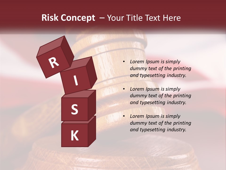 A Wooden Judge's Hammer On Top Of A Wooden Table PowerPoint Template