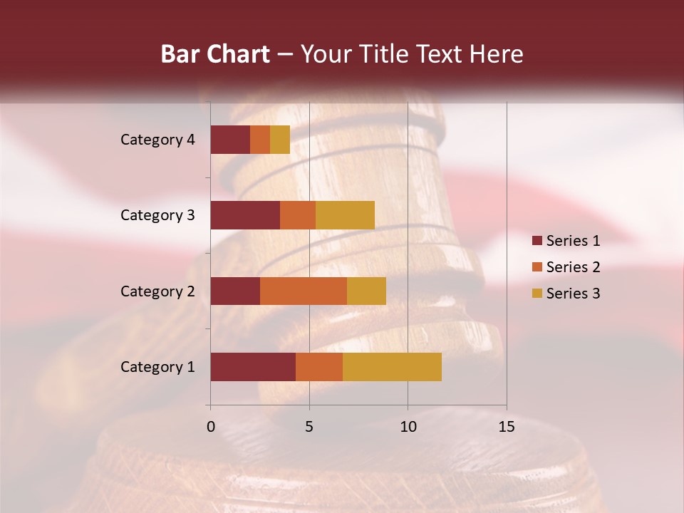 A Wooden Judge's Hammer On Top Of A Wooden Table PowerPoint Template