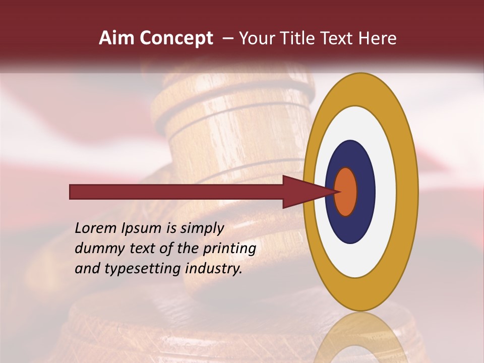 A Wooden Judge's Hammer On Top Of A Wooden Table PowerPoint Template