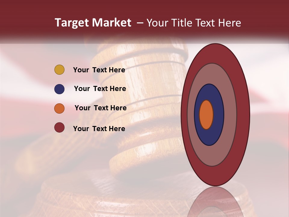 A Wooden Judge's Hammer On Top Of A Wooden Table PowerPoint Template