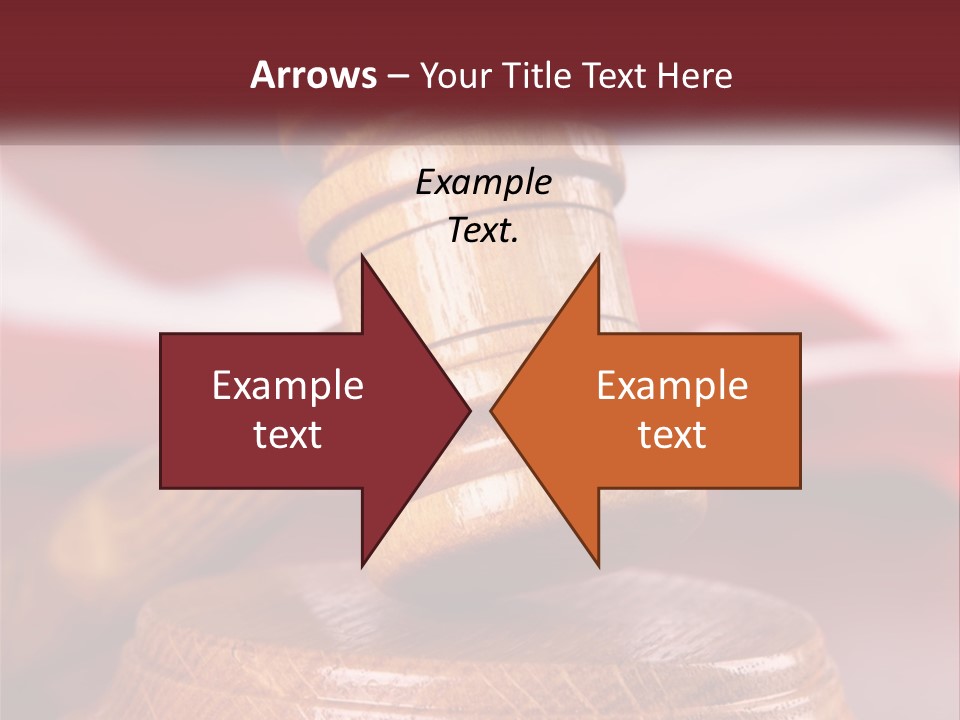 A Wooden Judge's Hammer On Top Of A Wooden Table PowerPoint Template