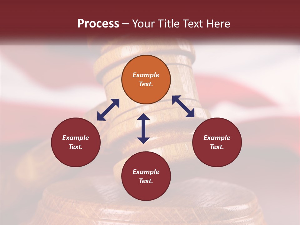A Wooden Judge's Hammer On Top Of A Wooden Table PowerPoint Template