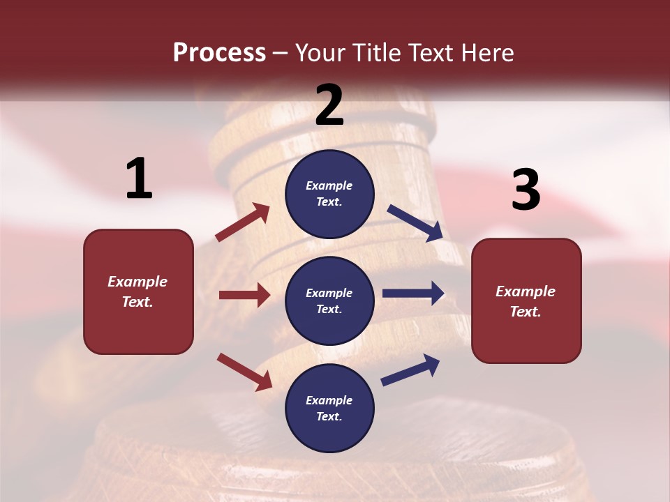 A Wooden Judge's Hammer On Top Of A Wooden Table PowerPoint Template