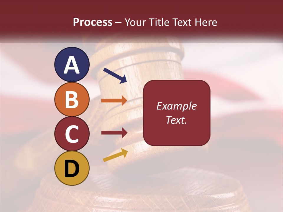 A Wooden Judge's Hammer On Top Of A Wooden Table PowerPoint Template
