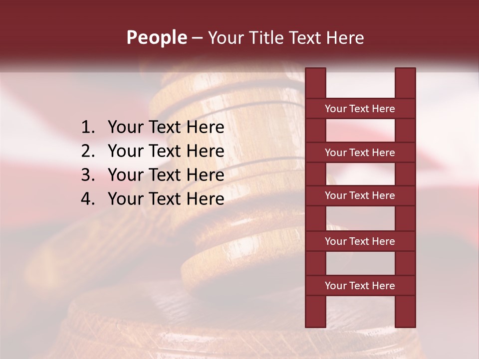 A Wooden Judge's Hammer On Top Of A Wooden Table PowerPoint Template