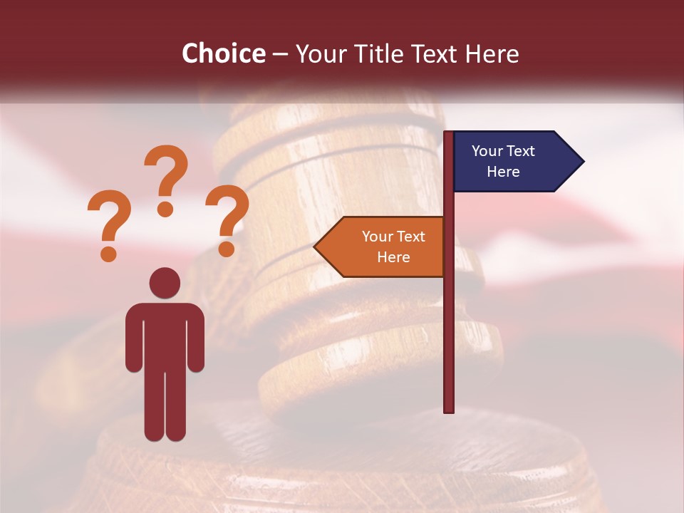 A Wooden Judge's Hammer On Top Of A Wooden Table PowerPoint Template