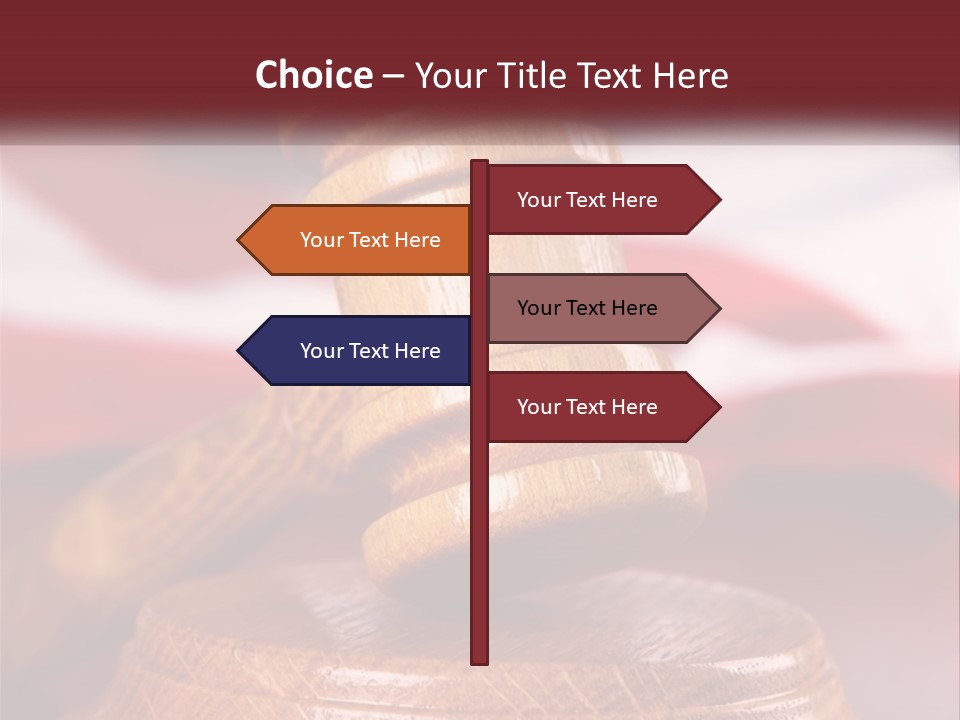 A Wooden Judge's Hammer On Top Of A Wooden Table PowerPoint Template