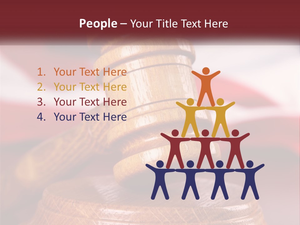 A Wooden Judge's Hammer On Top Of A Wooden Table PowerPoint Template