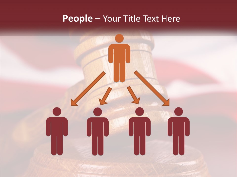 A Wooden Judge's Hammer On Top Of A Wooden Table PowerPoint Template